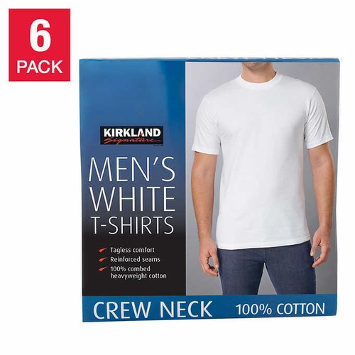Kirkland men pack white - men's, 6-pack